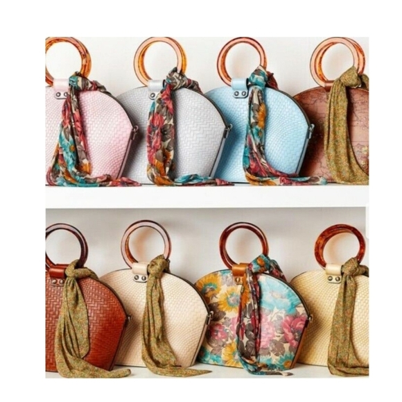 NWT Patricia Nash Square Handbag Scarf Twilly Abstract Animal Print (Lot Of 2) - Picture 4 of 8